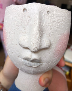 Resin Sculpture Human Face Flower Pot