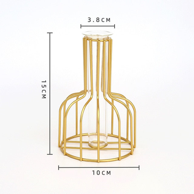 Lantern-shaped Iron Glass Vase