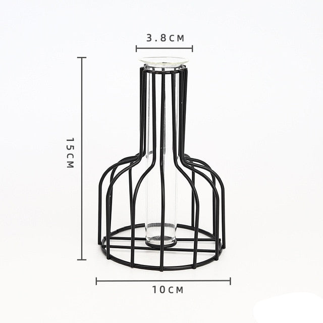 Lantern-shaped Iron Glass Vase