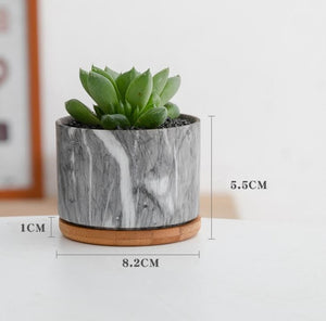 Colorful Marble Round Flower Pot