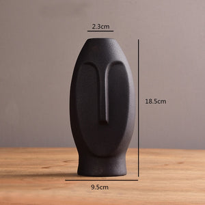 abstract human head art face ceramic vase