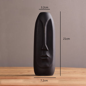 abstract human head art face ceramic vase