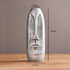 abstract human head art face ceramic vase