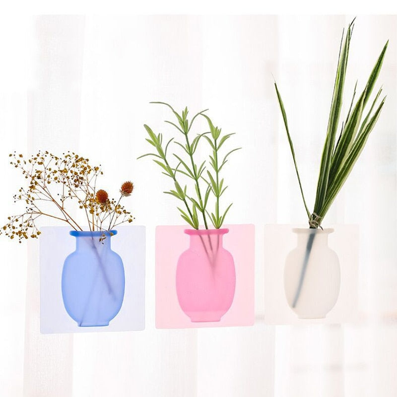 Silicone Sticky Wall Magic Plant Vase