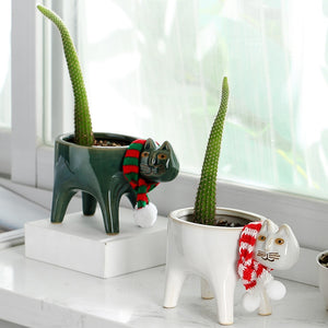 Cute Cat Tail Flowerpot