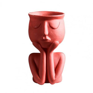 Human Think Face Ceramic Vase