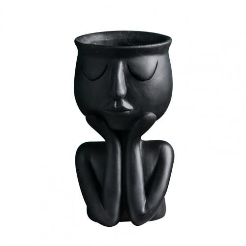 Human Think Face Ceramic Vase