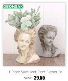 Resin Sculpture Human Face Flower Pot