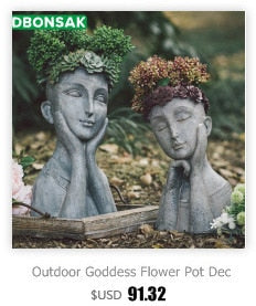 Resin Sculpture Human Face Flower Pot